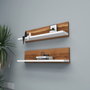 Hanah Home Estantería de Pared Escandinava Nogal y Blanco (2 piezas)